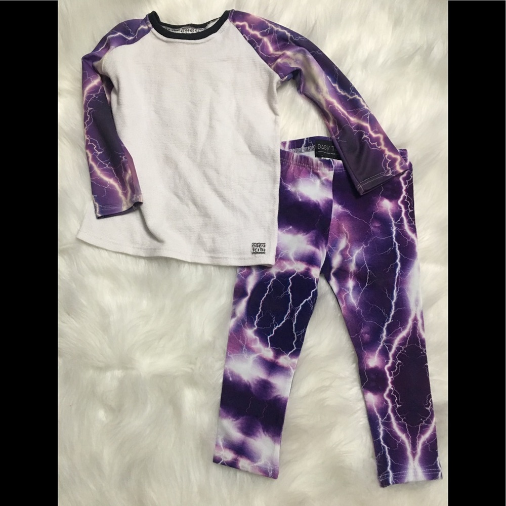 COPY - Baby Tieth Purple Lightning Raglan/Leggings